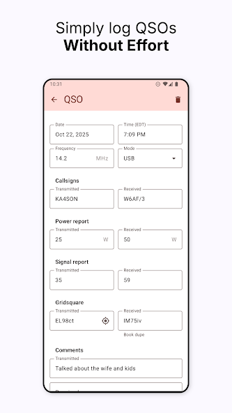 Ham Logger Screenshot 2