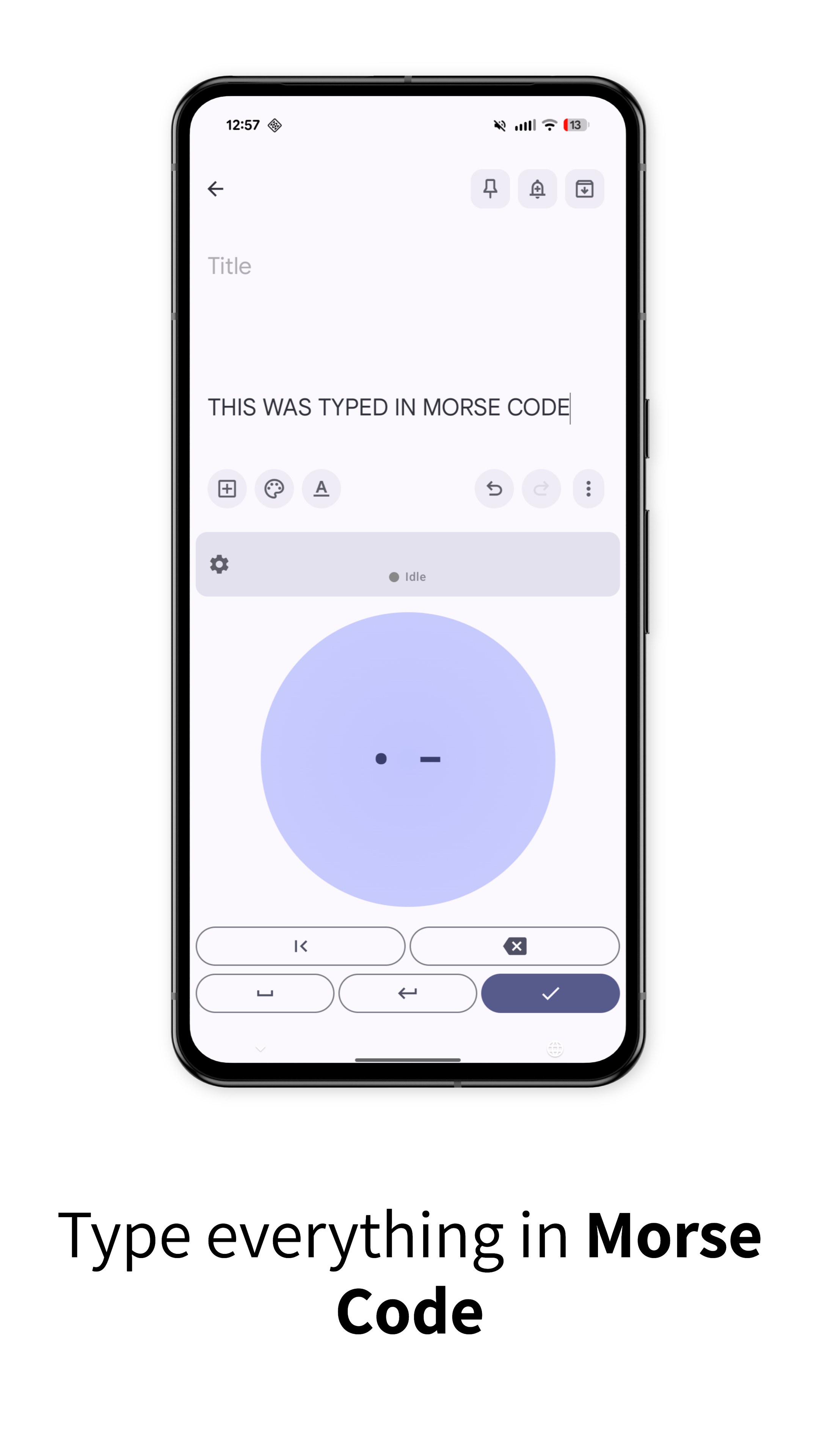 Morse Code Keyboard Screenshot 1