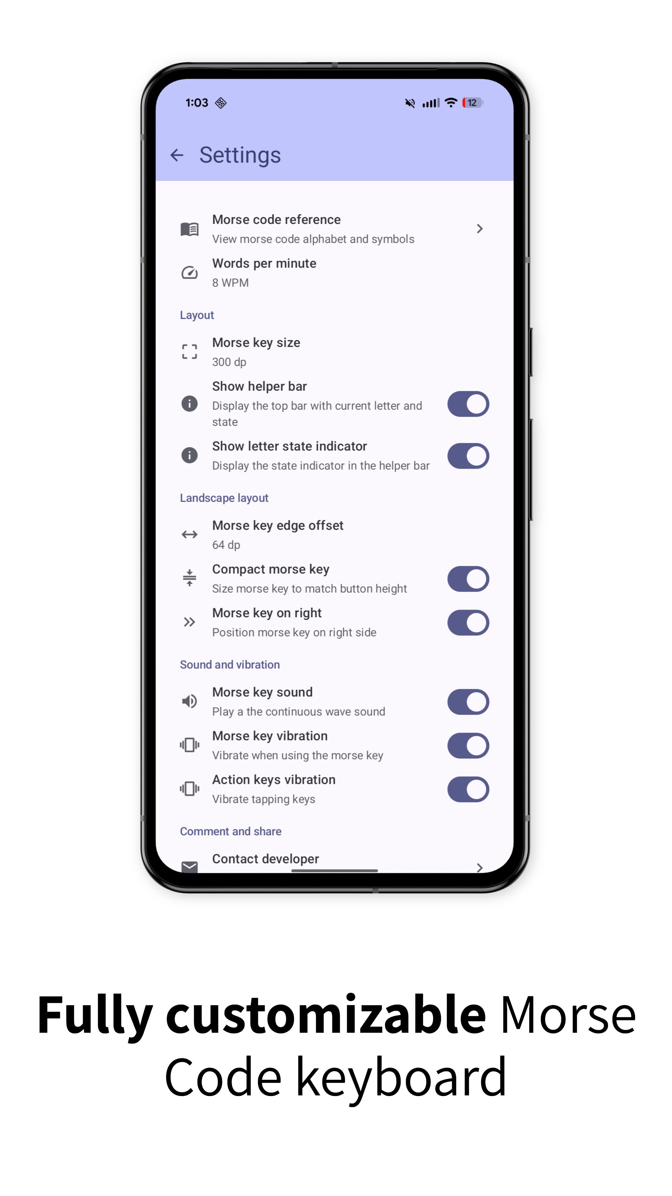 Morse Code Keyboard Screenshot 3