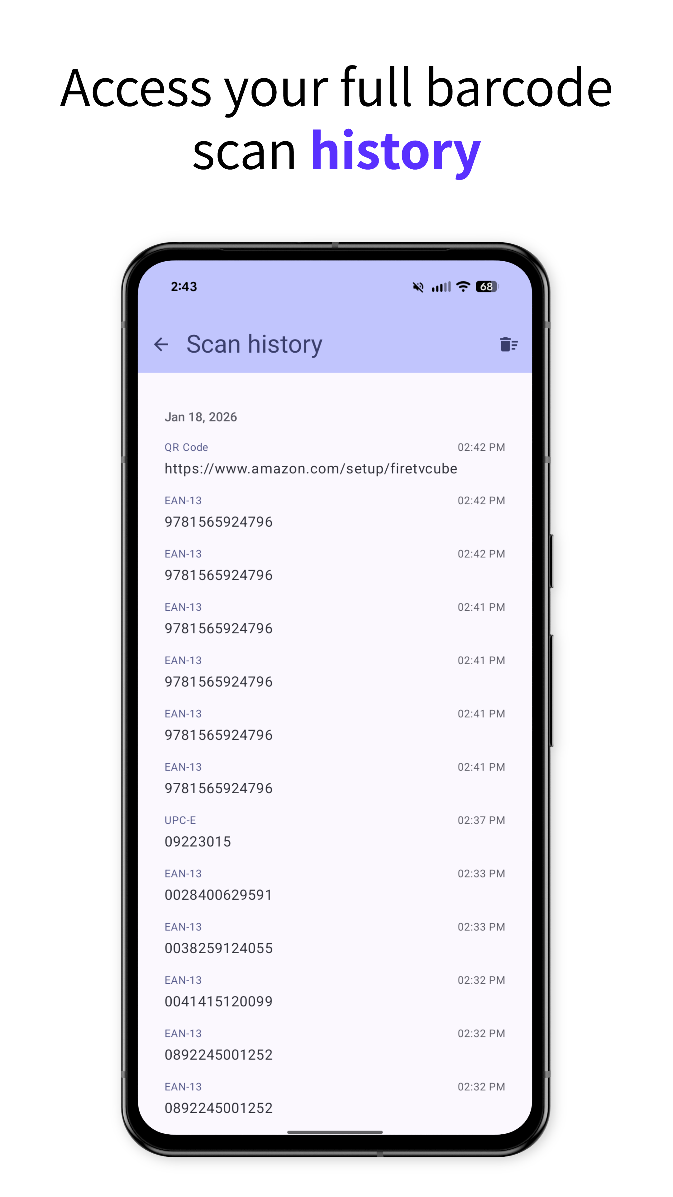 Barcode Keyboard Screenshot 4
