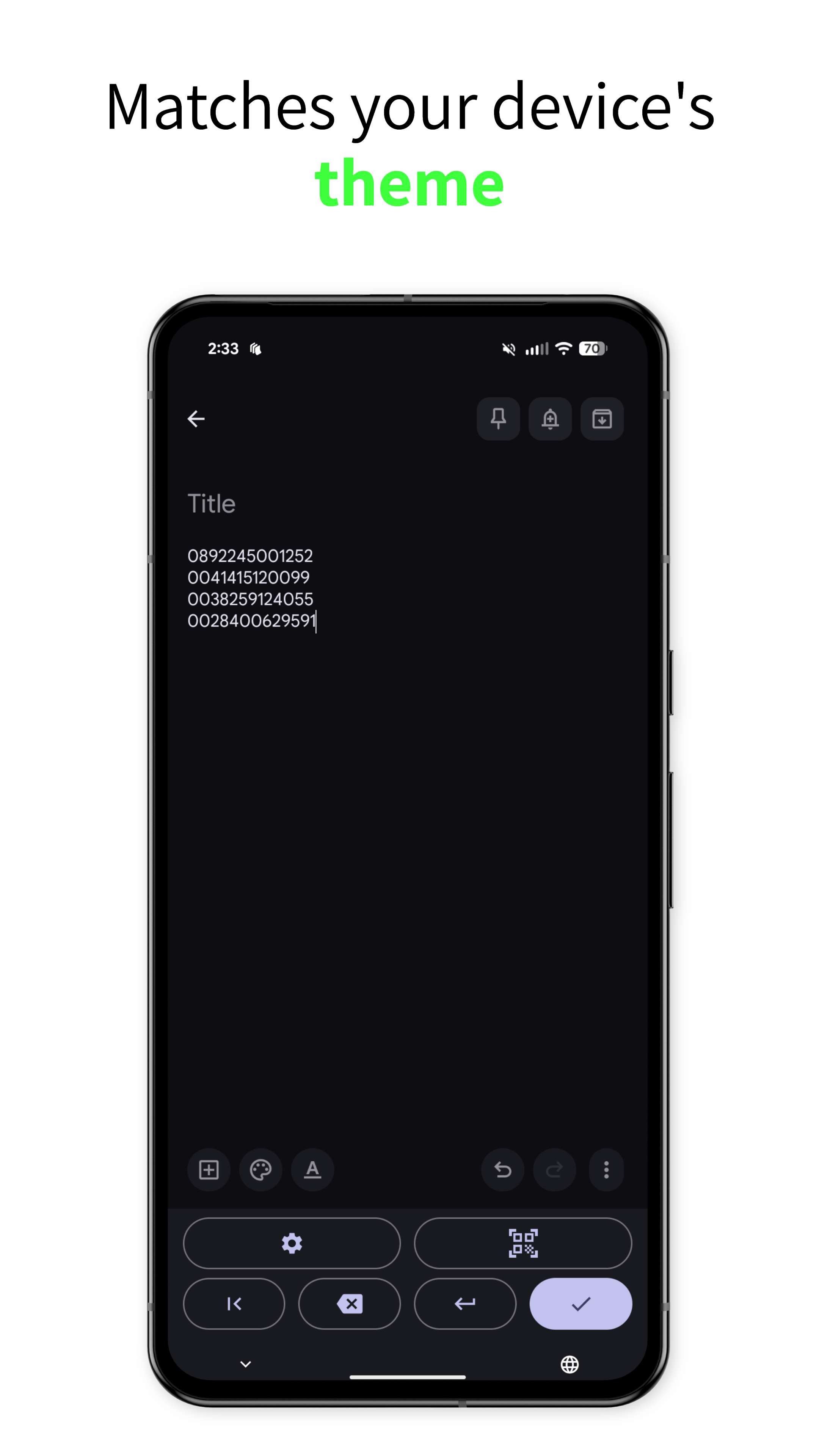 Barcode Keyboard Screenshot 5